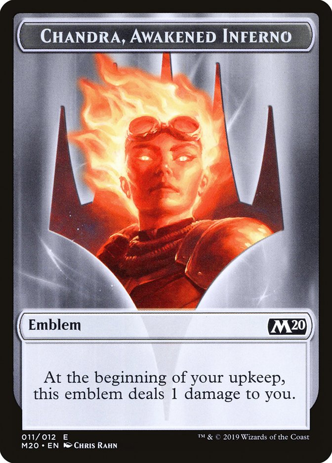 Chandra, Awakened Inferno Emblem [Core Set 2020 Tokens] | Good Games Cannington