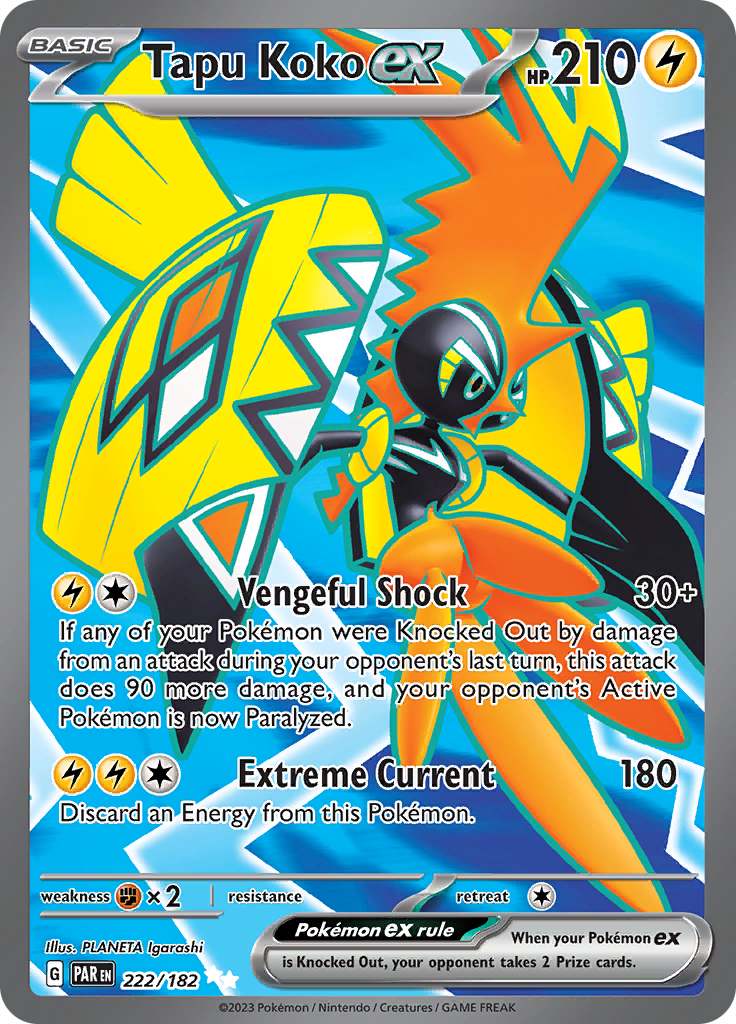Tapu Koko ex (222/182) [Scarlet & Violet: Paradox Rift] | Good Games Cannington