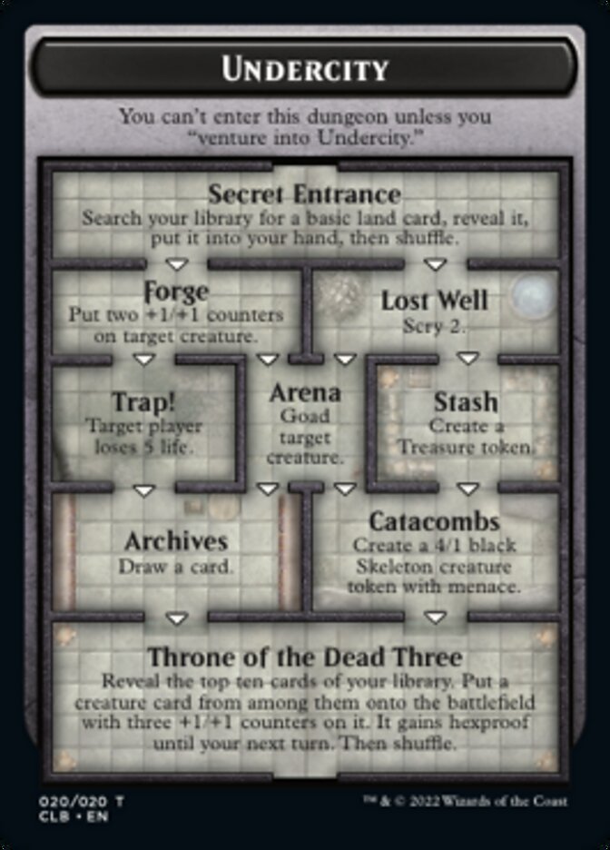The Initiative // Undercity Double-Sided Token [Commander Legends: Battle for Baldur's Gate Tokens] | Good Games Cannington