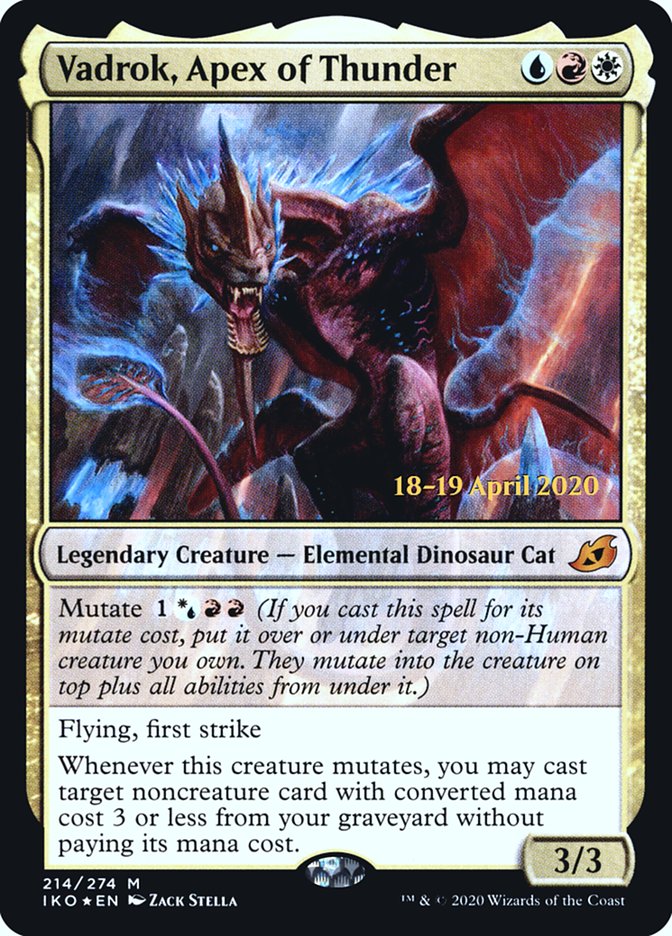 Vadrok, Apex of Thunder [Ikoria: Lair of Behemoths Prerelease Promos] | Good Games Cannington