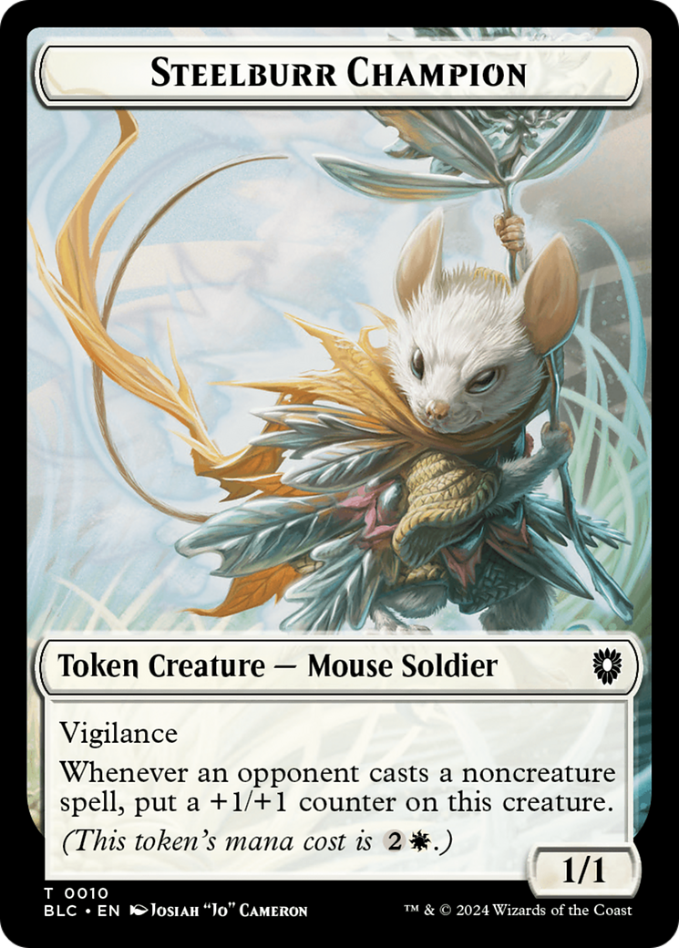 Steelburr Champion // Squid Double-Sided Token [Bloomburrow Commander Tokens] | Good Games Cannington