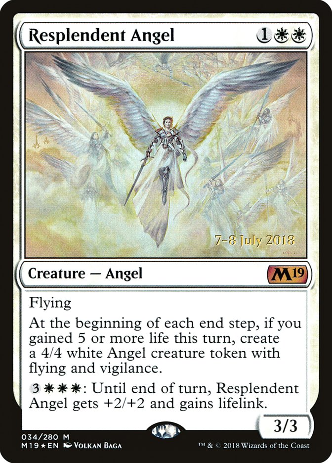 Resplendent Angel [Core Set 2019 Prerelease Promos] | Good Games Cannington