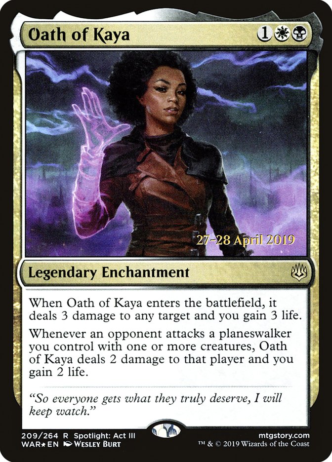 Oath of Kaya [War of the Spark Prerelease Promos] | Good Games Cannington