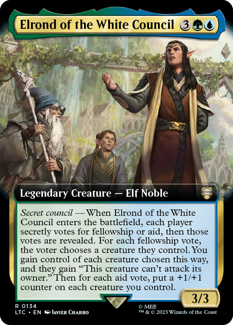 Elrond of the White Council (Extended Art) [The Lord of the Rings: Tales of Middle-Earth Commander] | Good Games Cannington
