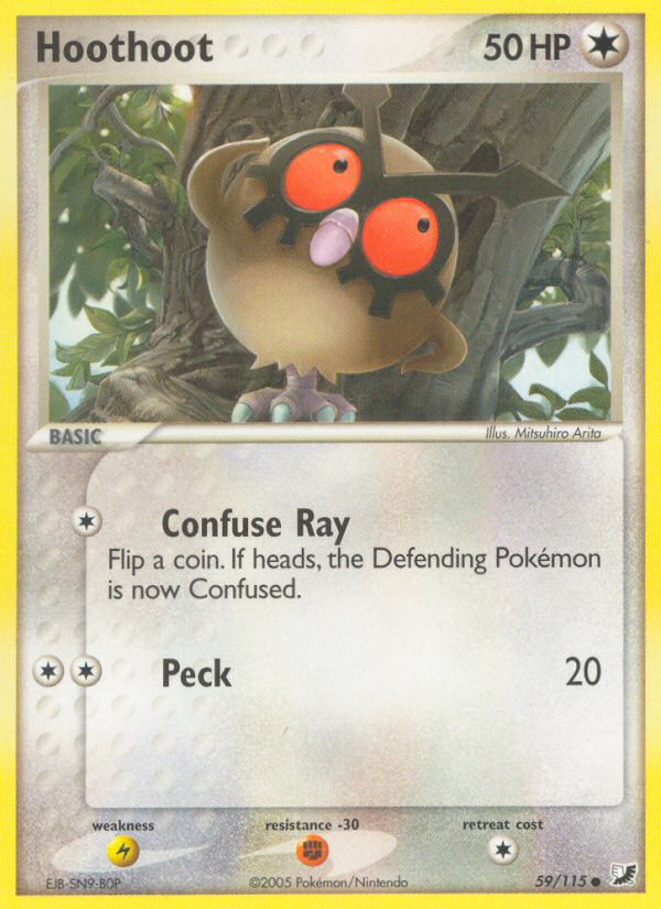 Hoothoot (59/115) [EX: Unseen Forces] | Good Games Cannington