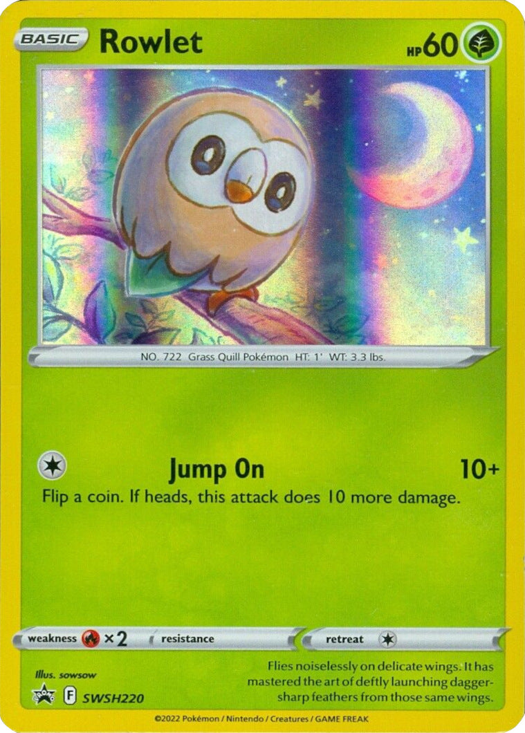Rowlet (SWSH220) (Cosmos Holo) [Sword & Shield: Black Star Promos] | Good Games Cannington