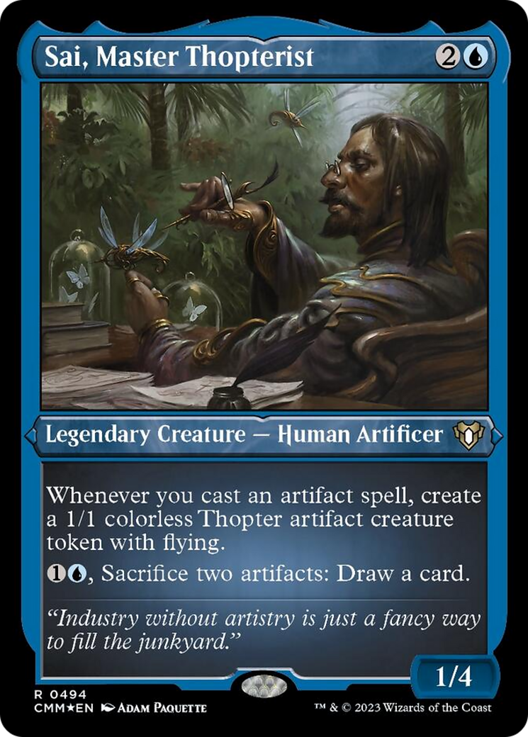 Sai, Master Thopterist (Foil Etched) [Commander Masters] | Good Games Cannington