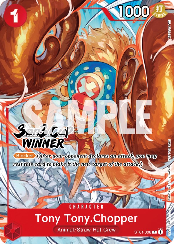 Tony Tony.Chopper (3-on-3 Cup) [Winner] [One Piece Promotion Cards] | Good Games Cannington