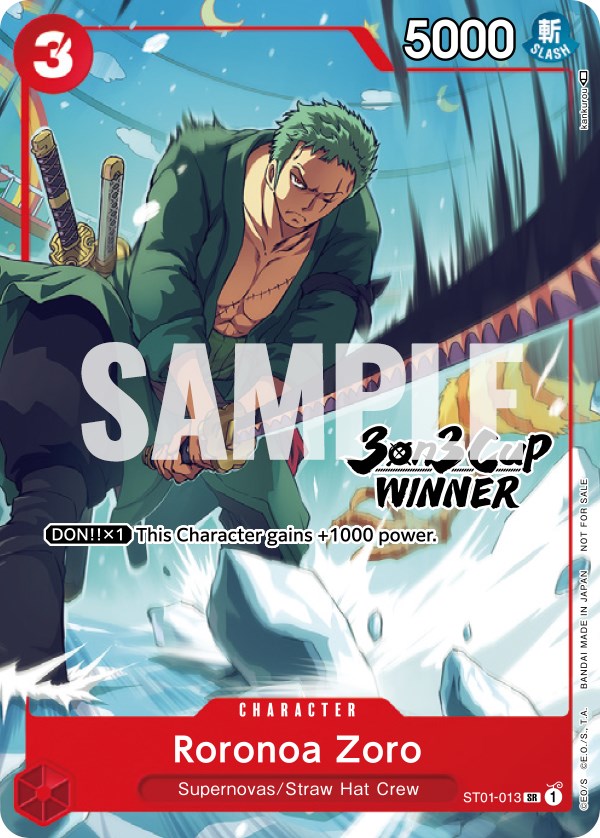 Roronoa Zoro (3-on-3 Cup) [Winner] [One Piece Promotion Cards] | Good Games Cannington