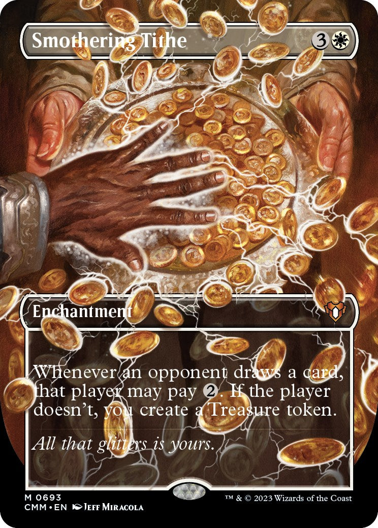 Smothering Tithe (Borderless Alternate Art) [Commander Masters] | Good Games Cannington