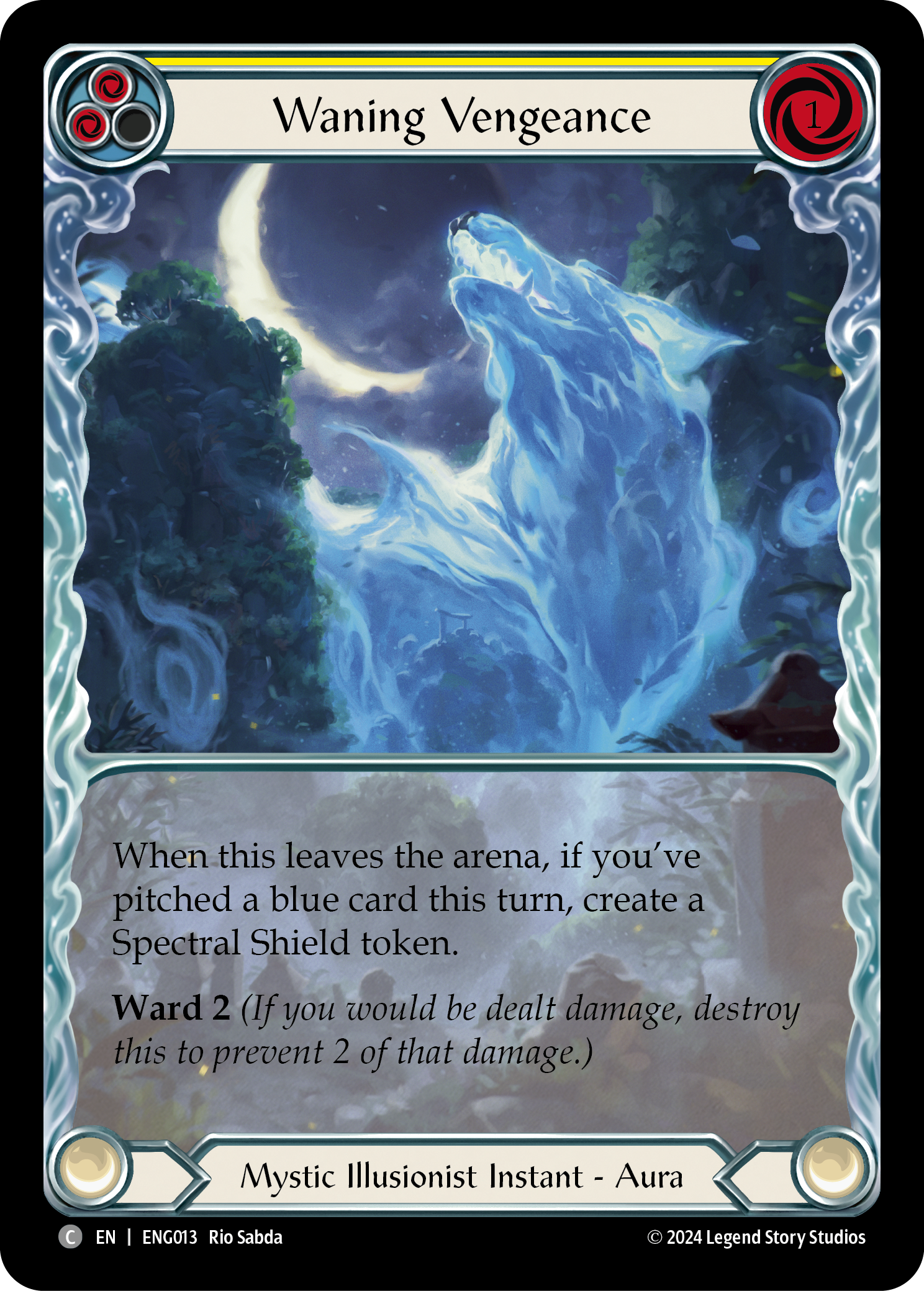 Waning Vengeance (Yellow) [ENG013] (Part the Mistveil Enigma Blitz Deck) | Good Games Cannington
