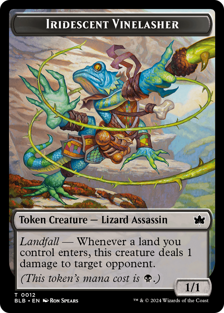 Iridescent Vinelasher Token [Bloomburrow Tokens] | Good Games Cannington