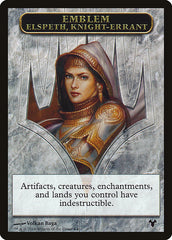 Emblem - Elspeth, Knight-Errant // Soldier Double-Sided Token [Modern Event Deck 2014 Tokens] | Good Games Cannington
