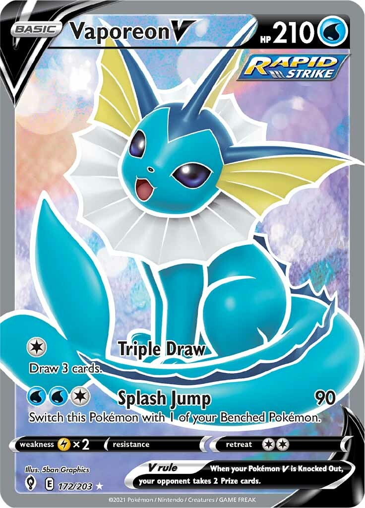 Vaporeon V (172/203) [Sword & Shield: Evolving Skies] | Good Games Cannington