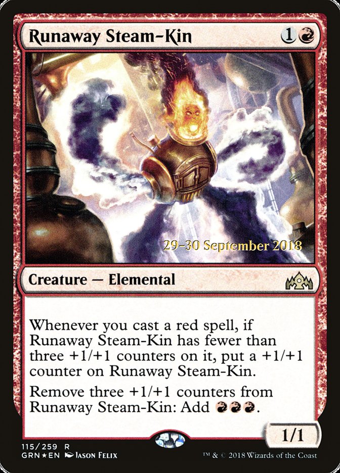 Runaway Steam-Kin [Guilds of Ravnica Prerelease Promos] | Good Games Cannington