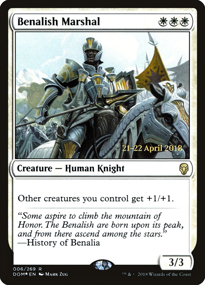 Benalish Marshal [Dominaria Prerelease Promos] | Good Games Cannington