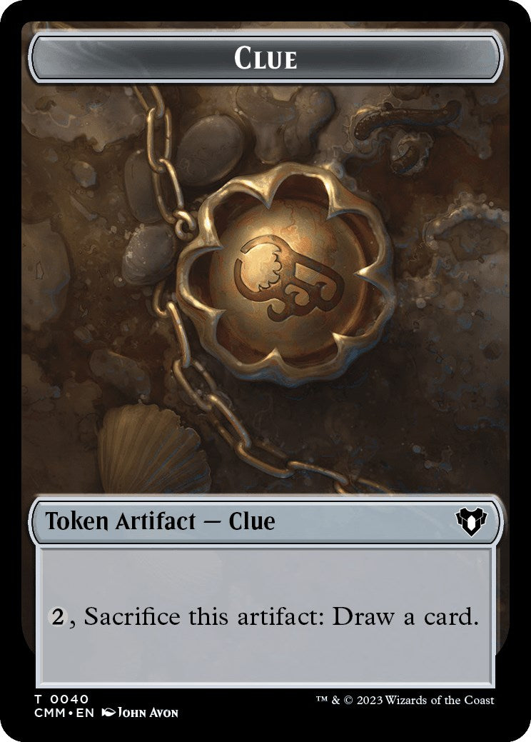 Clue // Elephant Double-Sided Token [Commander Masters Tokens] | Good Games Cannington