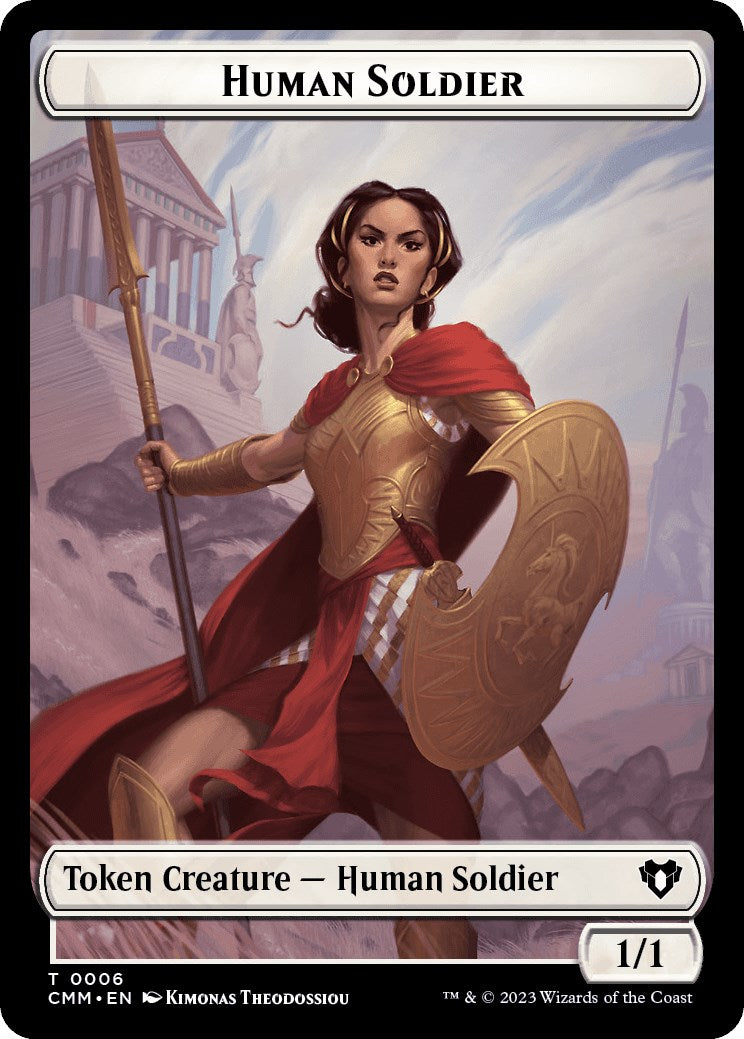 Human Soldier // Dwarf Berserker Double-Sided Token [Commander Masters Tokens] | Good Games Cannington