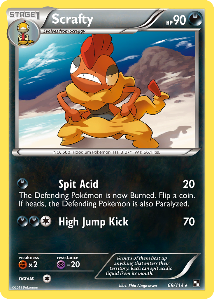 Scrafty (69/114) [Black & White: Base Set] | Good Games Cannington
