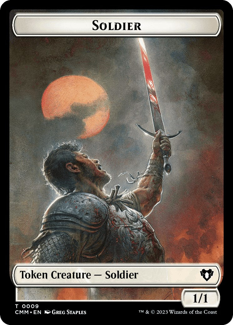 Soldier // Dragon (0020) Double-Sided Token [Commander Masters Tokens] | Good Games Cannington