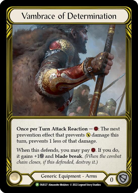 Vambrace of Determination (Golden) [FAB127] (Promo)  Cold Foil | Good Games Cannington