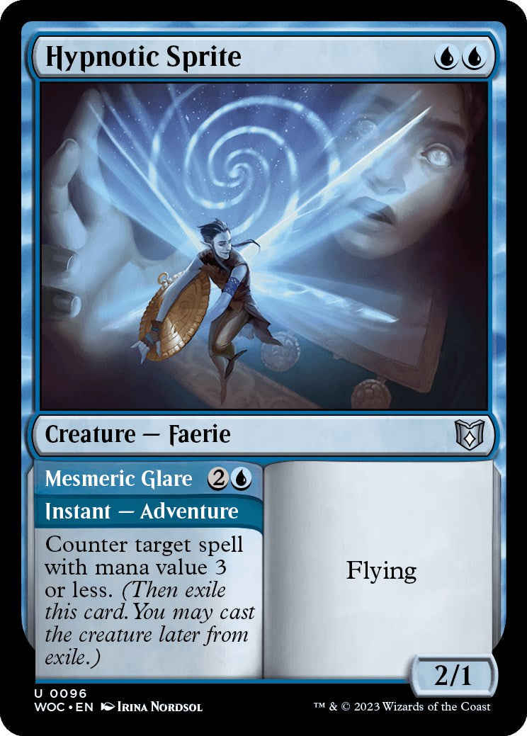 Hypnotic Sprite // Mesmeric Glare [Wilds of Eldraine Commander] | Good Games Cannington