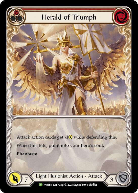 Herald of Triumph (Red) [FAB158] (Promo)  Rainbow Foil | Good Games Cannington