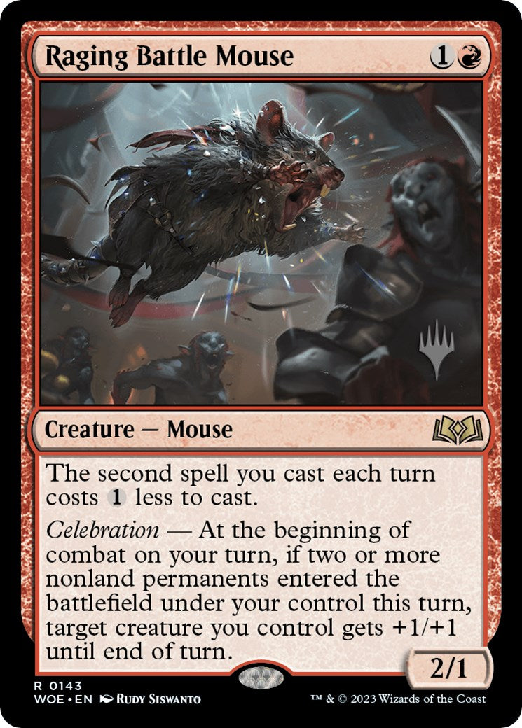 Raging Battle Mouse (Promo Pack) [Wilds of Eldraine Promos] | Good Games Cannington