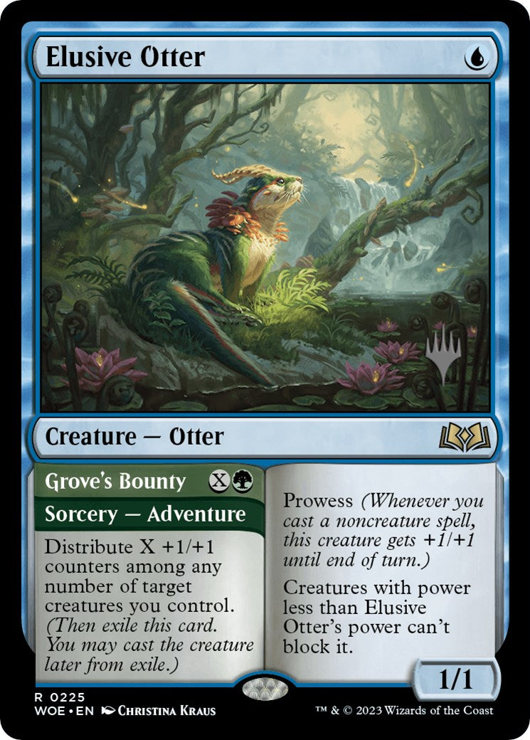 Elusive Otter // Grove's Bounty (Promo Pack) [Wilds of Eldraine Promos] | Good Games Cannington