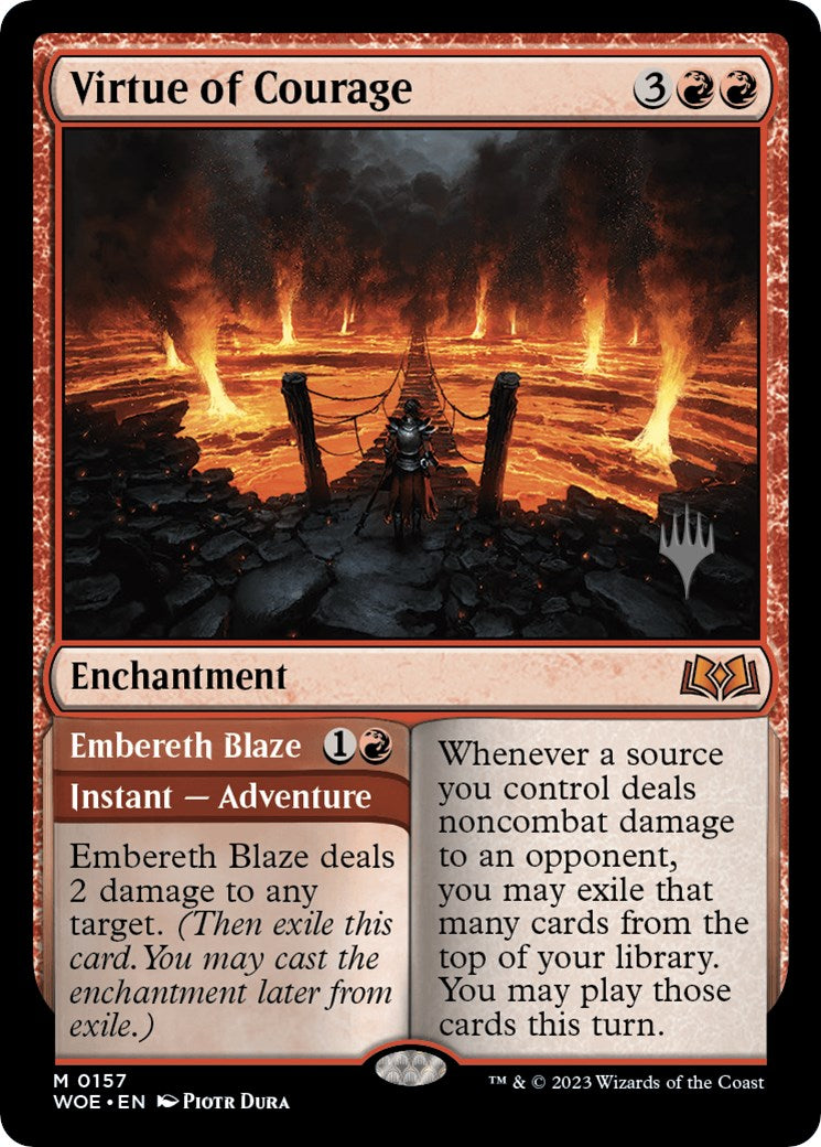 Virtue of Courage //Embereth Blaze (Promo Pack) [Wilds of Eldraine Promos] | Good Games Cannington