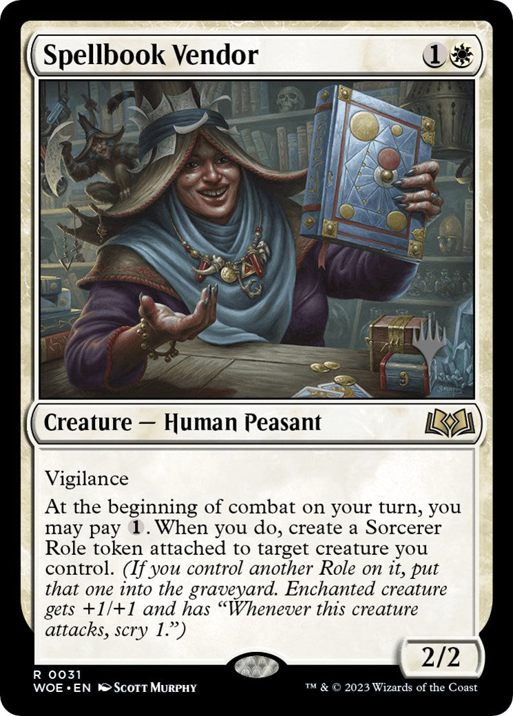 Spellbook Vendor (Promo Pack) [Wilds of Eldraine Promos] | Good Games Cannington