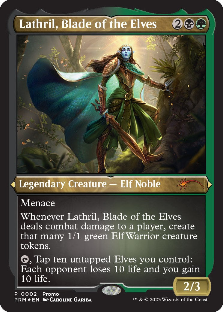 Lathril, Blade of the Elves (Foil Etched) [Media Promos] | Good Games Cannington