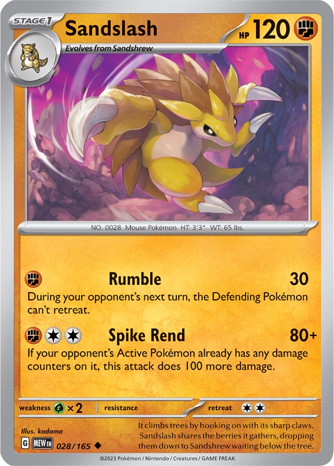 Sandslash (028/165) [Scarlet & Violet 151] | Good Games Cannington
