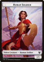 Goat // Human Soldier Double-Sided Token [Theros Beyond Death Tokens] | Good Games Cannington