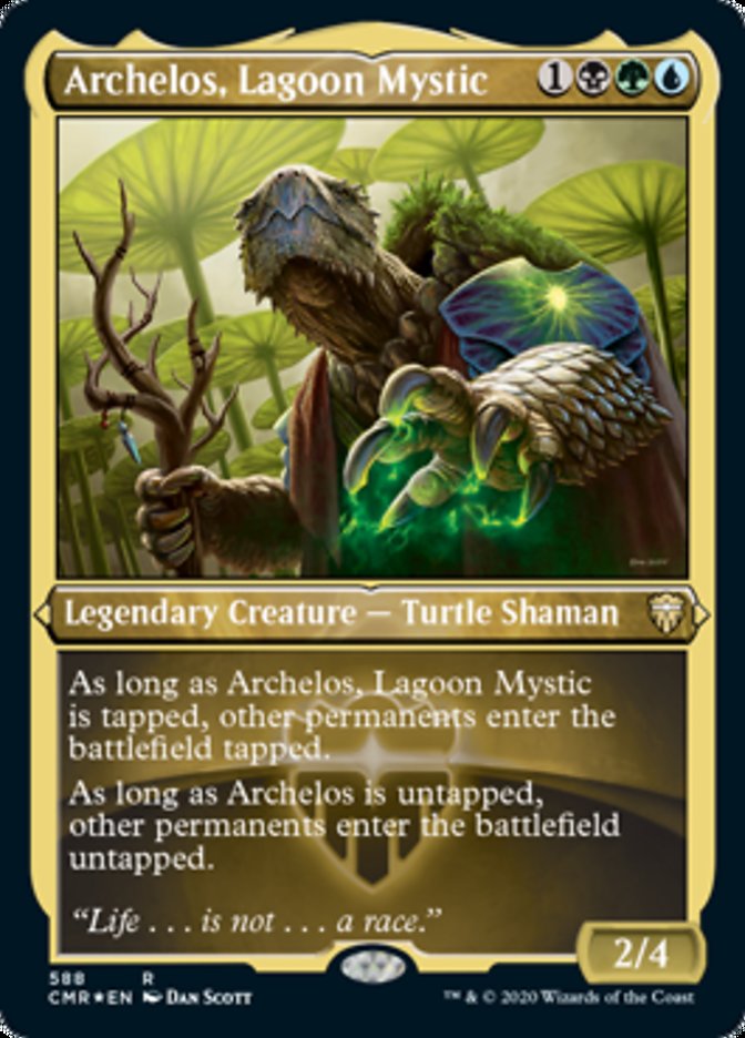 Archelos, Lagoon Mystic (Etched) [Commander Legends] | Good Games Cannington