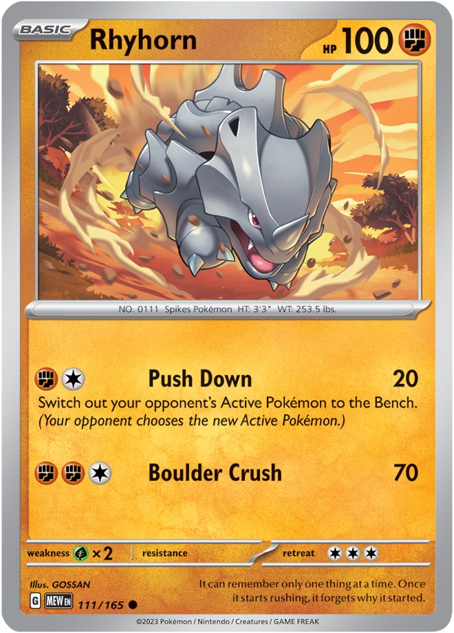 Rhyhorn (111/165) [Scarlet & Violet 151] | Good Games Cannington