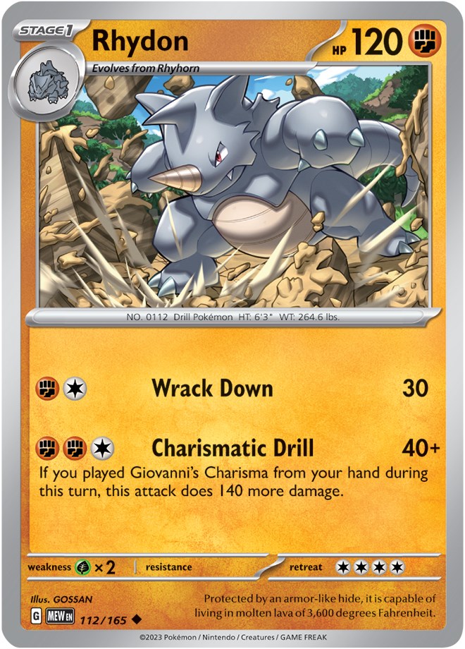 Rhydon (112/165) [Scarlet & Violet 151] | Good Games Cannington