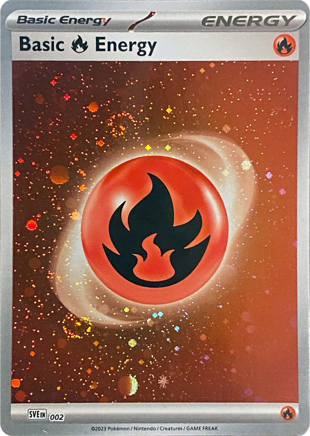 Basic Fire Energy (002) (Cosmos Holo) [Scarlet & Violet: Base Set] | Good Games Cannington
