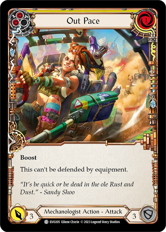 Out Pace (Yellow) [EVO205] (Bright Lights)  Rainbow Foil | Good Games Cannington