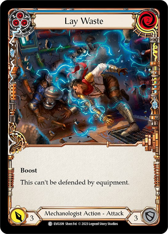 Lay Waste (Blue) [EVO208] (Bright Lights)  Rainbow Foil | Good Games Cannington