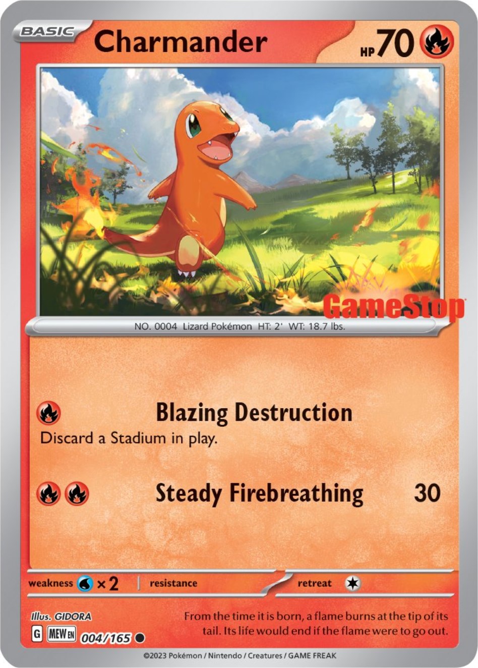 Charmander (004/165) (GameStop Exclusive) [Scarlet & Violet 151] | Good Games Cannington