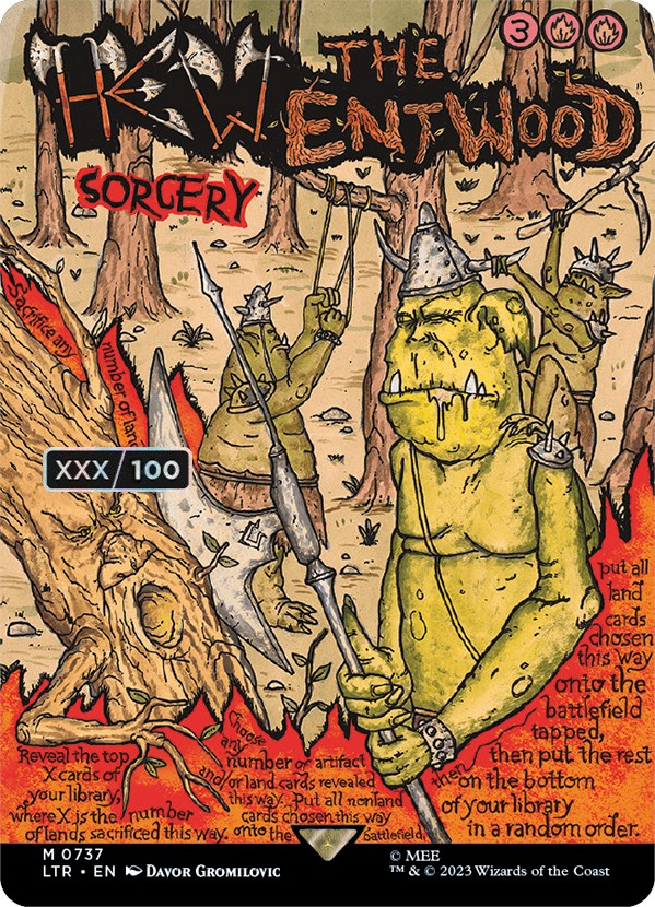 Hew the Entwood (Borderless Poster) (Serialized) [The Lord of the Rings: Tales of Middle-Earth] | Good Games Cannington