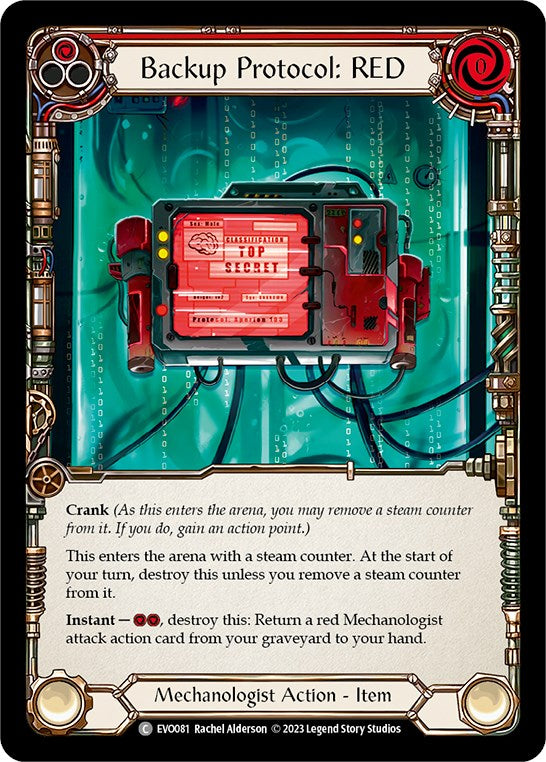 Backup Protocol: RED [EVO081] (Bright Lights)  Rainbow Foil | Good Games Cannington