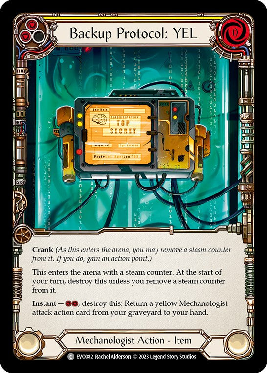 Backup Protocol: YEL [EVO082] (Bright Lights)  Rainbow Foil | Good Games Cannington