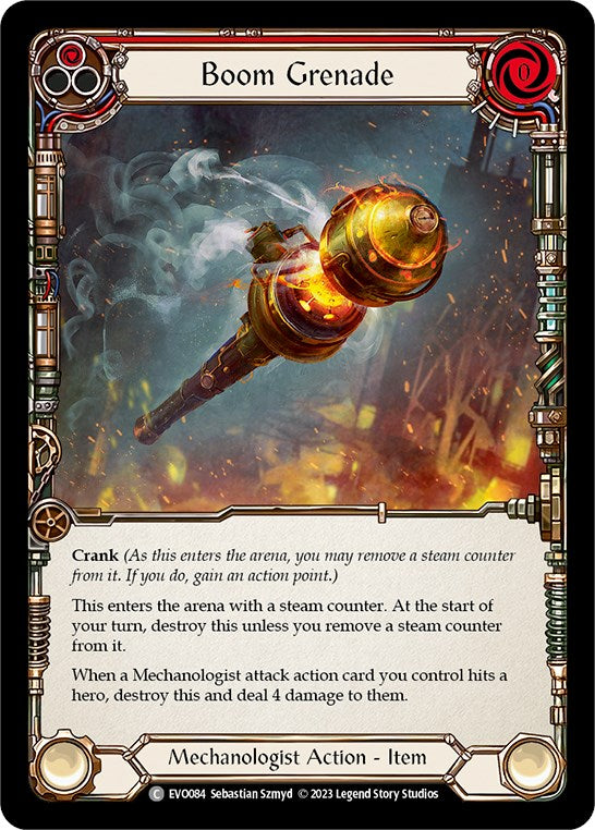 Boom Grenade (Red) [EVO084] (Bright Lights)  Rainbow Foil | Good Games Cannington