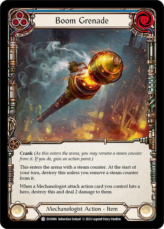 Boom Grenade (Blue) [EVO086] (Bright Lights)  Rainbow Foil | Good Games Cannington
