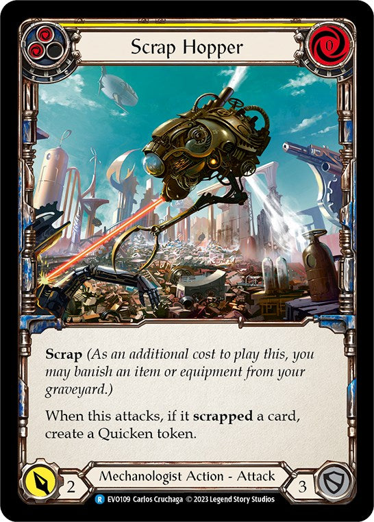 Scrap Hopper (Yellow) [EVO109] (Bright Lights)  Rainbow Foil | Good Games Cannington