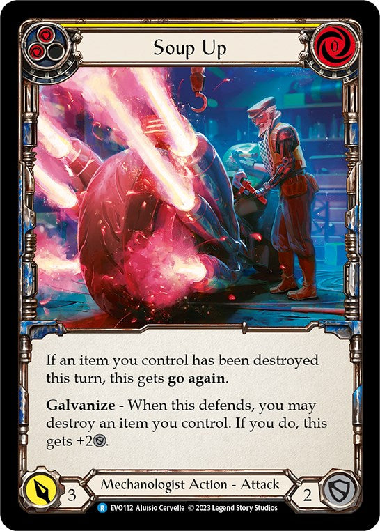 Soup Up (Yellow) [EVO112] (Bright Lights)  Rainbow Foil | Good Games Cannington