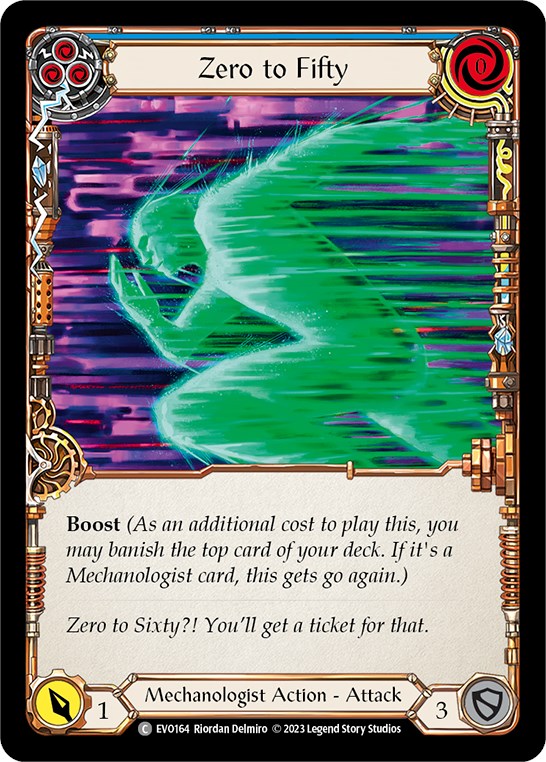Zero to Fifty (Blue) [EVO164] (Bright Lights)  Rainbow Foil | Good Games Cannington