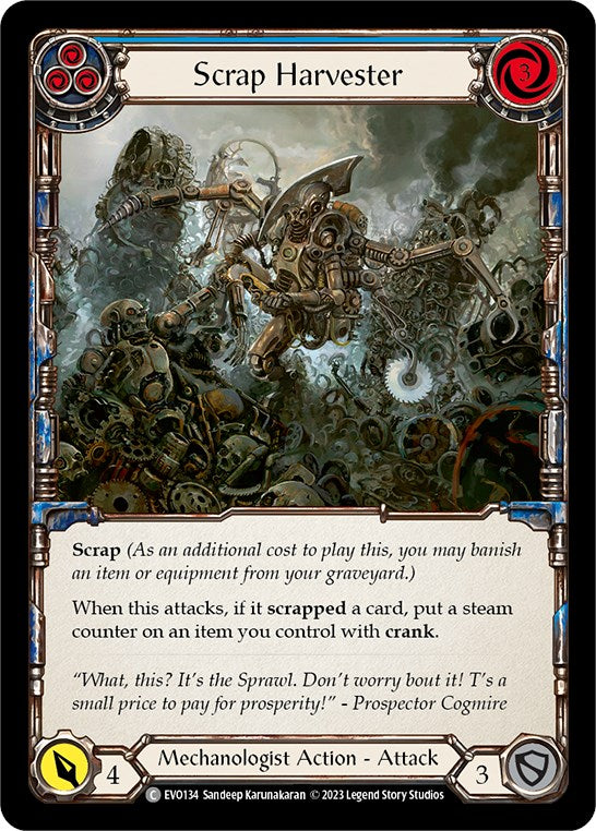Scrap Harvester (Blue) [EVO134] (Bright Lights)  Rainbow Foil | Good Games Cannington